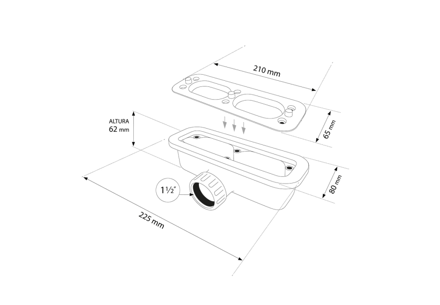 Plato de ducha Bruntec Teide Croquis 5