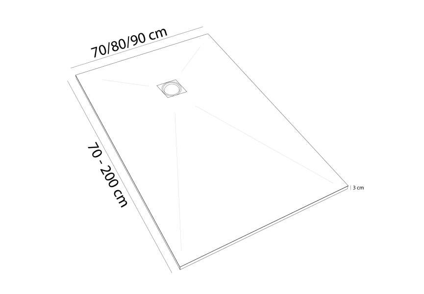 Plato de ducha de resina de Bruntec Selene Croquis 6