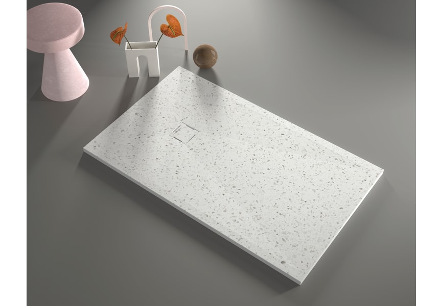 Platos de ducha de resina Bruntec Design 3D Granito Ambiente 1