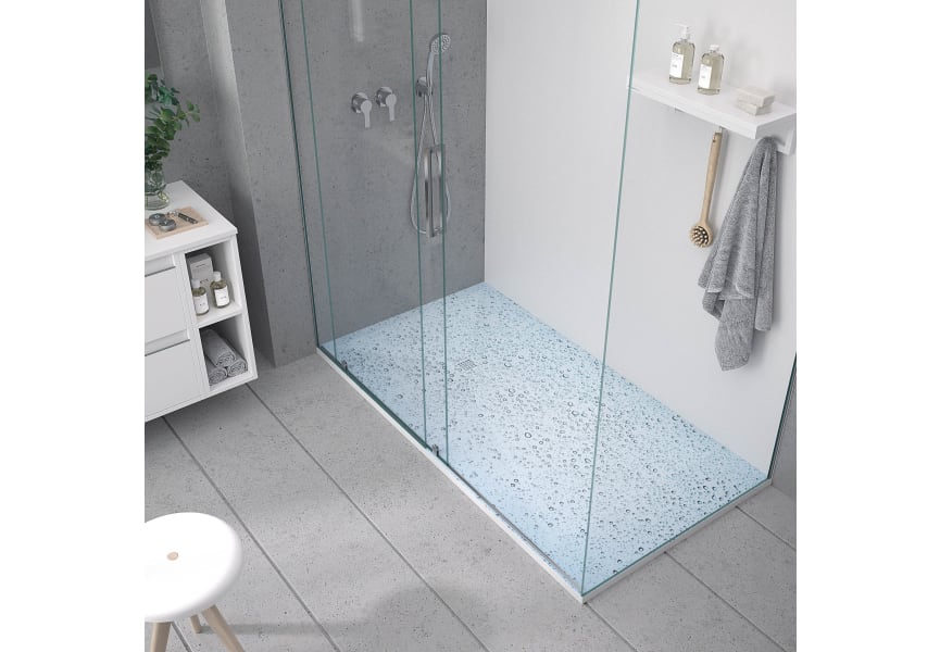 Platos de ducha de resina decorados Bruntec Design 3D Azul Ambiente 2