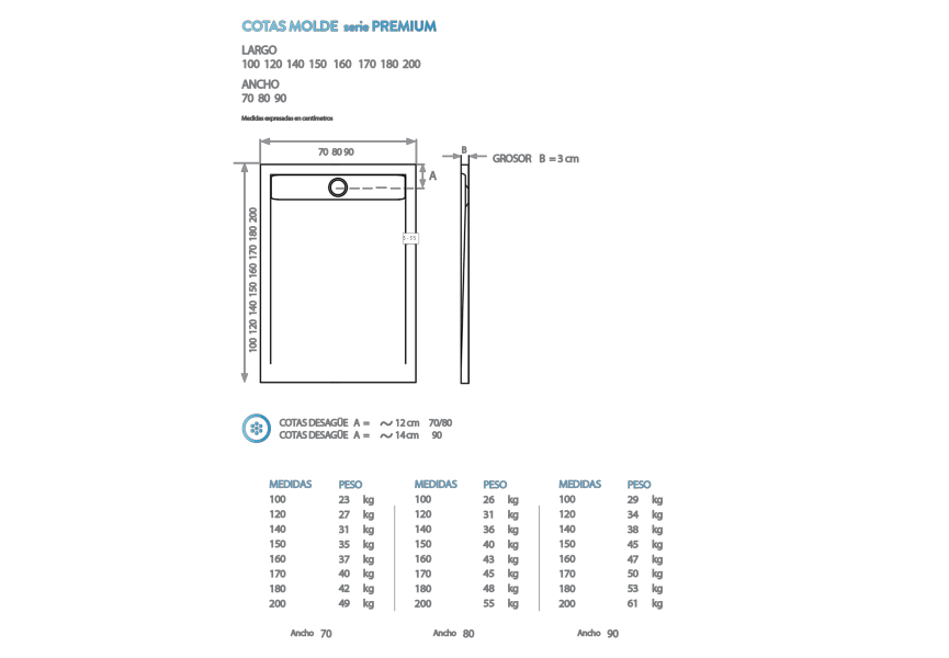 Plato de ducha Bruntec Premium Croquis 15