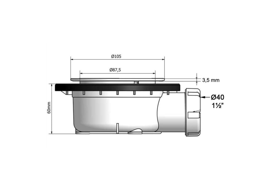 Plato de ducha Bruntec Premium Croquis 16