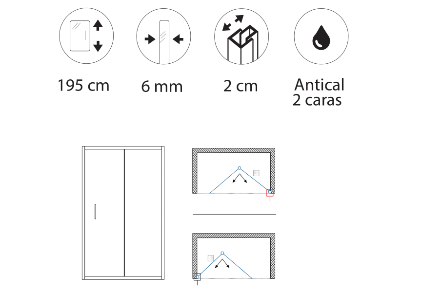 Mampara de ducha Doccia Rímini ST Croquis 5