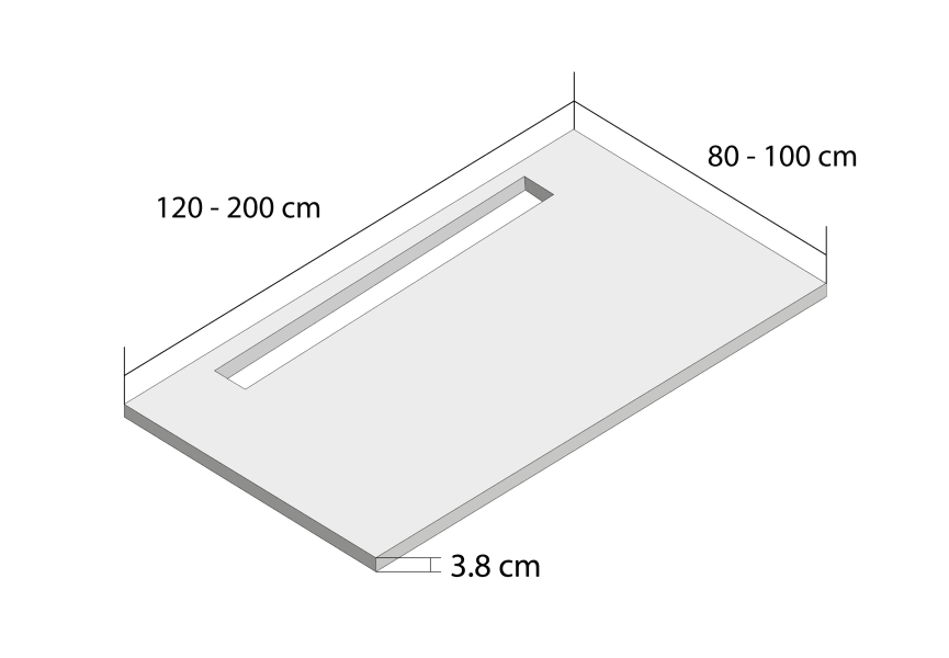 Plato de ducha de resina Doccia Canto Lateral Croquis 10