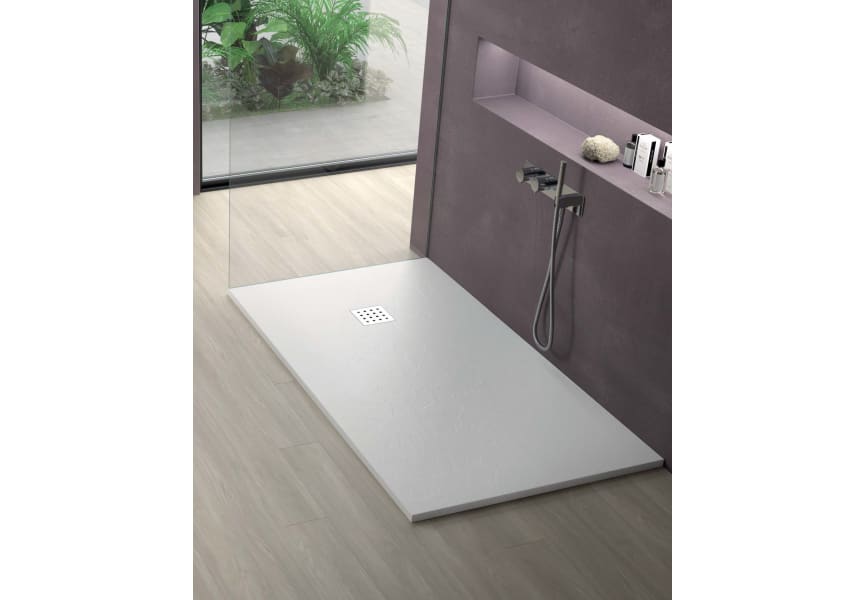 Plato de ducha de resina Doccia Basalto Ambiente 10