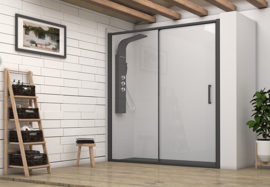 Mampara de ducha Emma perfil negro Principal 1