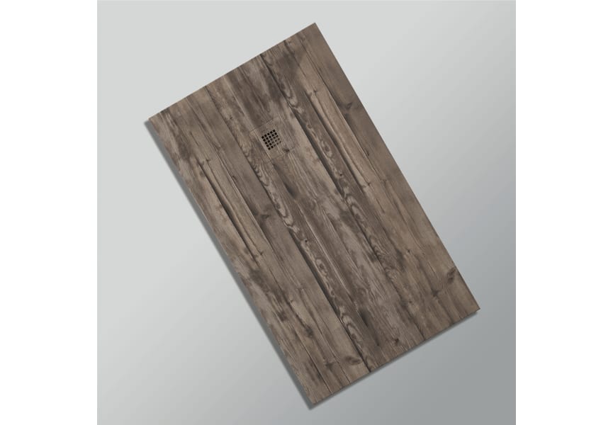 Platos de ducha de resina decorados Bruntec Design 3D Madera Rústica opción 22