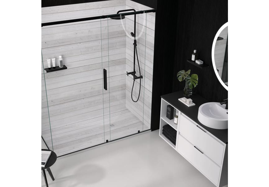 Platos de ducha de resina decorados Bruntec Design 3D Madera Rústica Ambiente 4