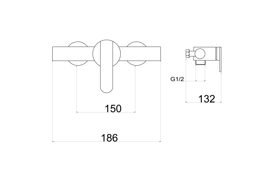 Grifo de ducha Imex Roma Croquis 12