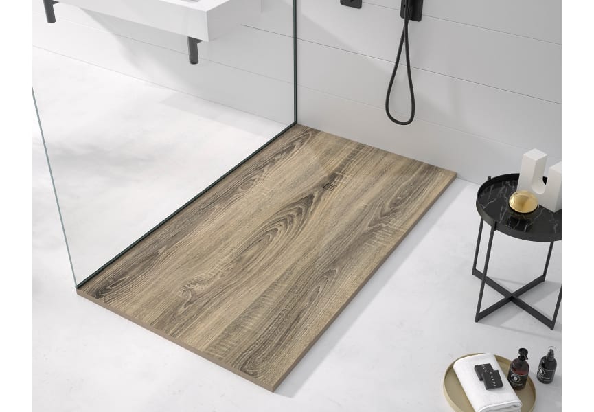 ◁ Plato de ducha Bruntec Stone 3D Madera