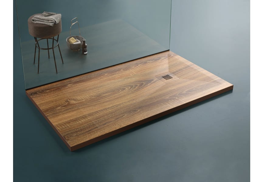 ◁ Plato de ducha Bruntec Stone 3D Madera