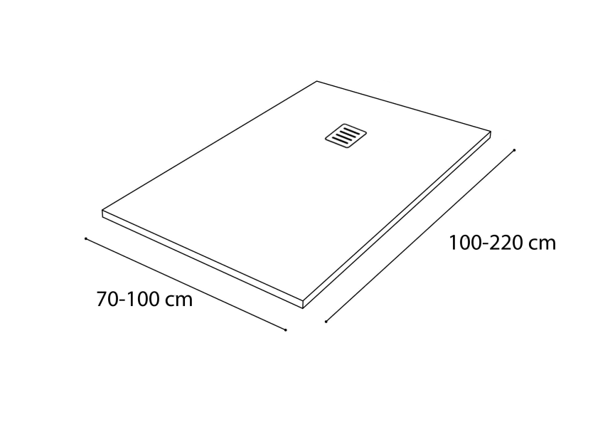 Plato de ducha Solid Surface Corian DuPont Hidronatur Antares Croquis 2