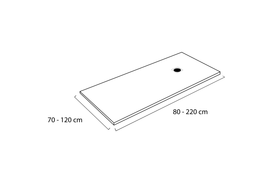 Plato de ducha de resina de Bruntec Luma Croquis 8