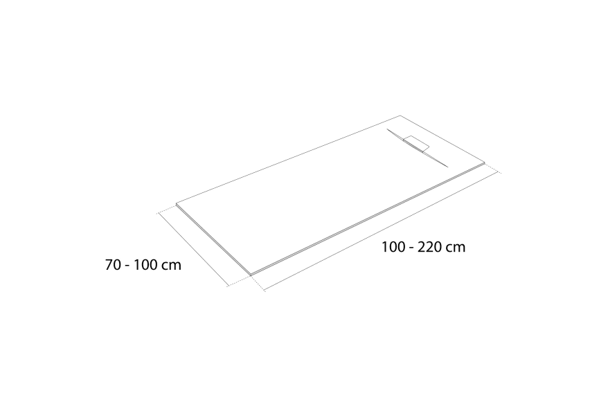 Plato de ducha de resina de Bruntec Fluvia Croquis 11