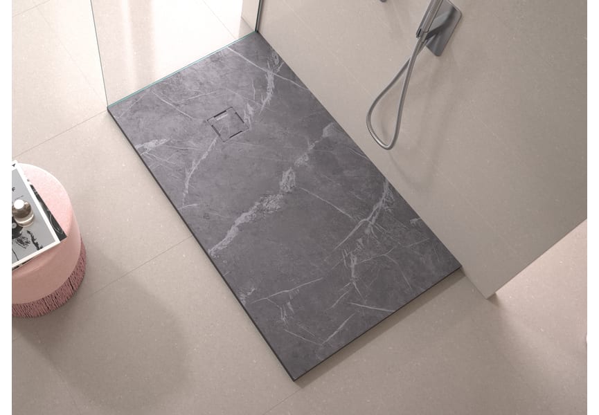 Platos de ducha de resina decorados Bruntec Stone 3D Mármol opción 14