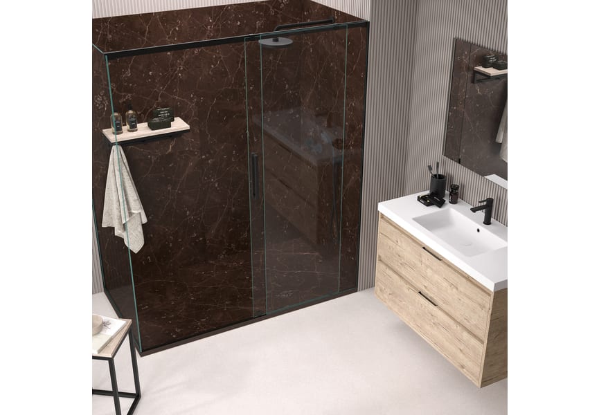 Platos de ducha de resina decorados Bruntec Stone 3D Mármol Ambiente 10