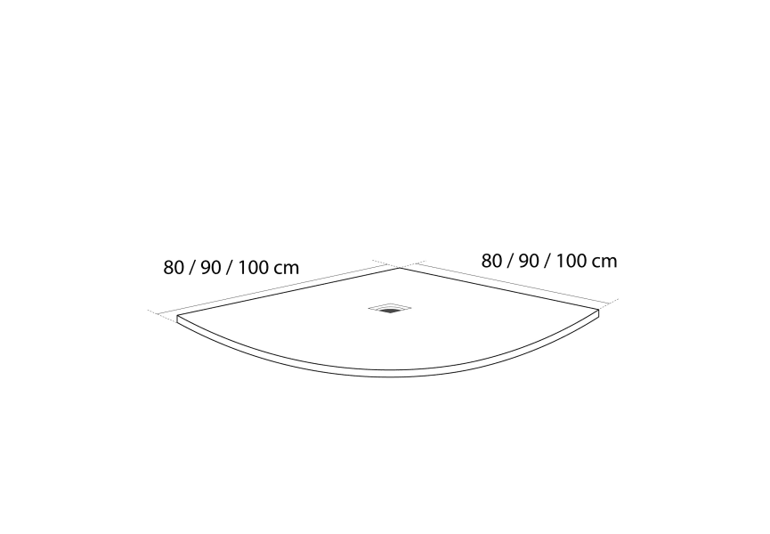Plato de ducha de resina de Bruntec Orbis Croquis 9