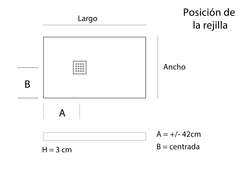Plato de ducha de resina Doccia Liso Croquis 11