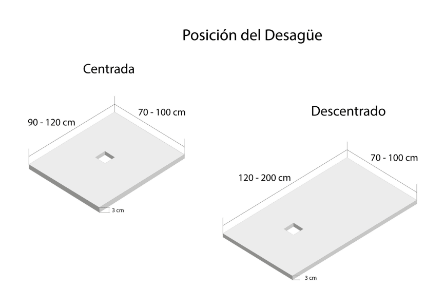 Plato de ducha de resina Doccia Liso Croquis 10