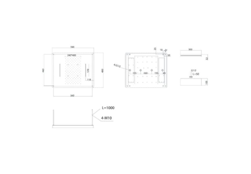 Conjunto de ducha empotrado Imex Sumatra Croquis 7