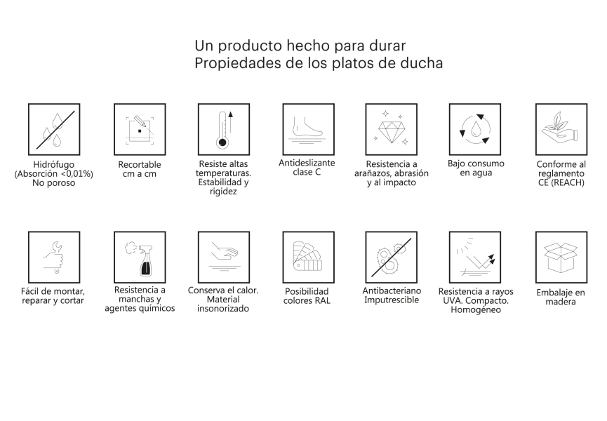 Plato de ducha de resina Doccia Canto opción 16