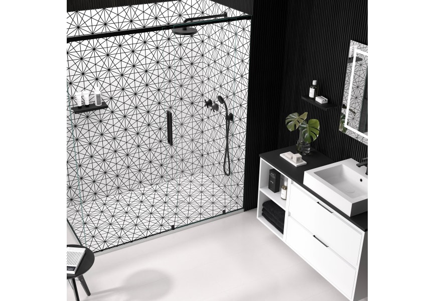 Platos de ducha de resina decorados Bruntec Design 3D Geométricos Ambiente 1