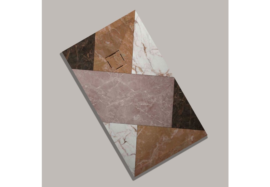 Platos de ducha de resina decorados Bruntec Design 3D Mosaico opción 11