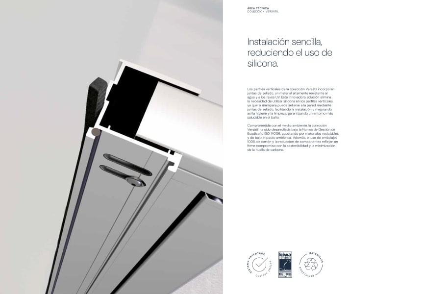 Mampara de ducha Profiltek Versatil VR Lite 240 Detalle 5