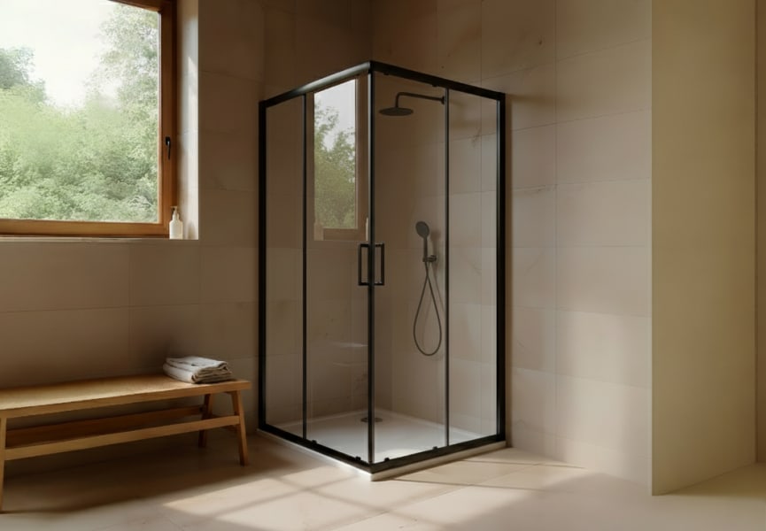 Mampara de ducha angular Emma color negro Principal 0