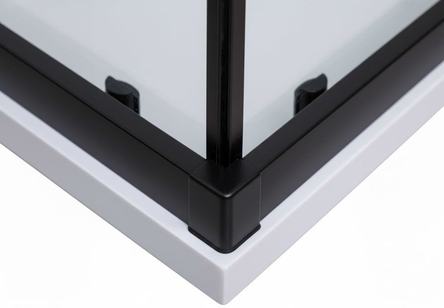 Mampara de ducha angular Emma color negro Detalle 2