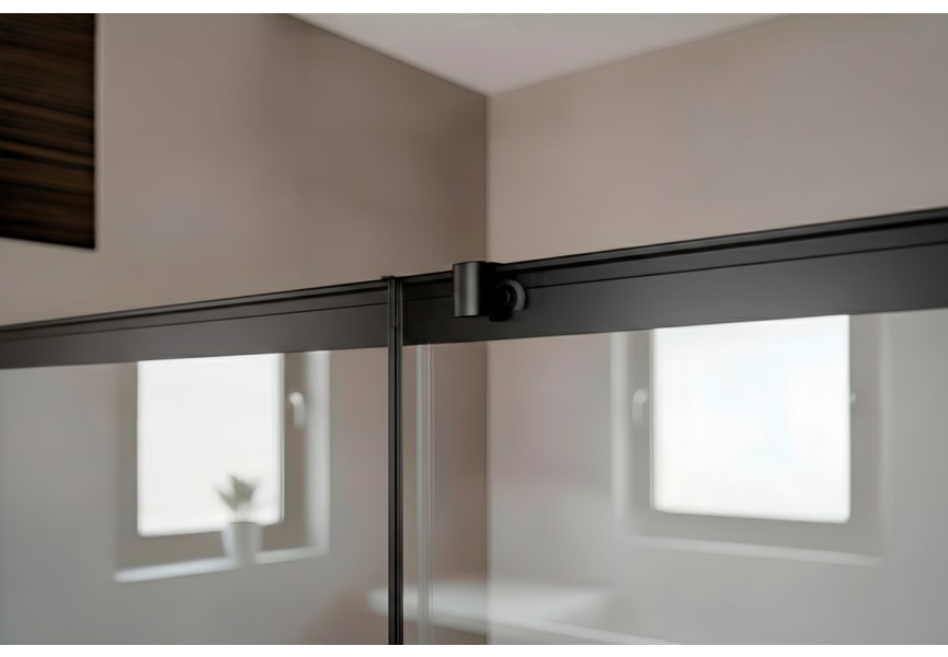 Mampara de ducha angular Emma color negro Detalle 4