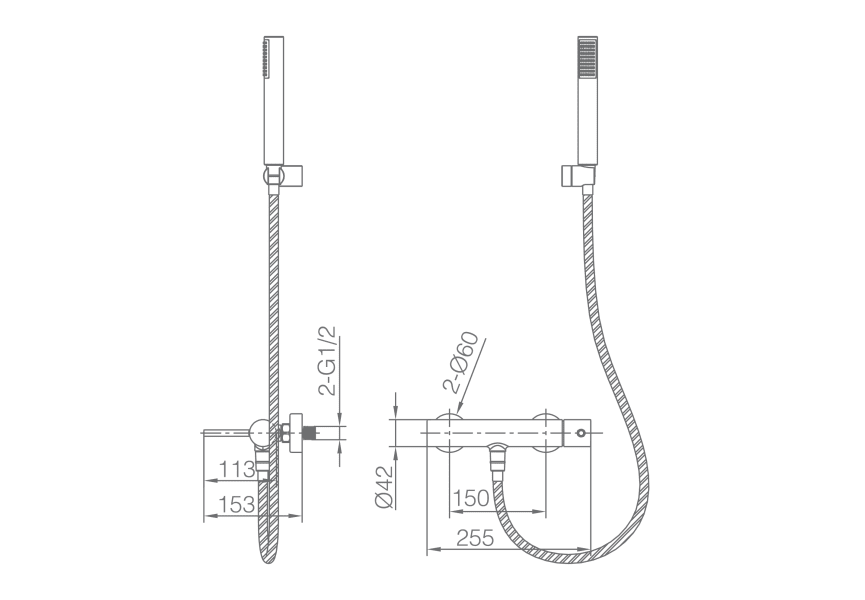 Grifo de ducha Imex Monza Croquis 11