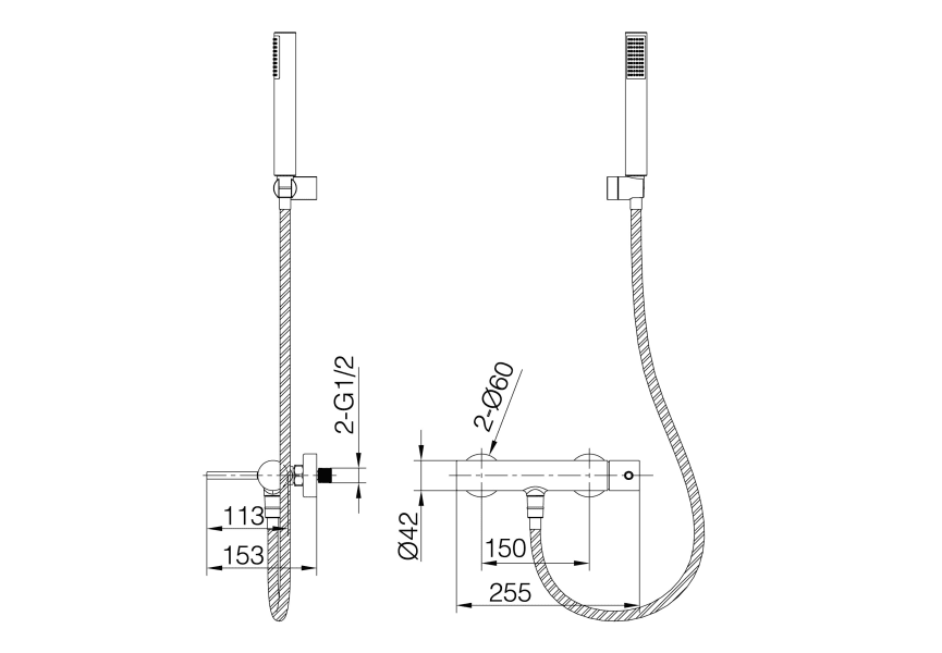 Grifo de ducha Imex Monza Croquis 12