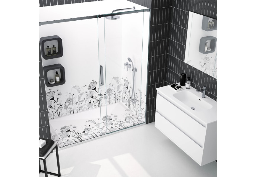 Platos de ducha de resina decorados Bruntec Design 3D Natura Ambiente 4