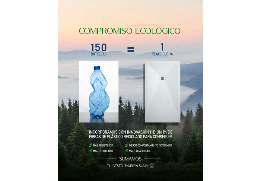 Platos de ducha de resina decorados Bruntec Design 3D Natura opción 10