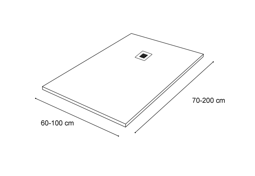 Plato de ducha Solid Surface Hidronatur Cirat Croquis 2