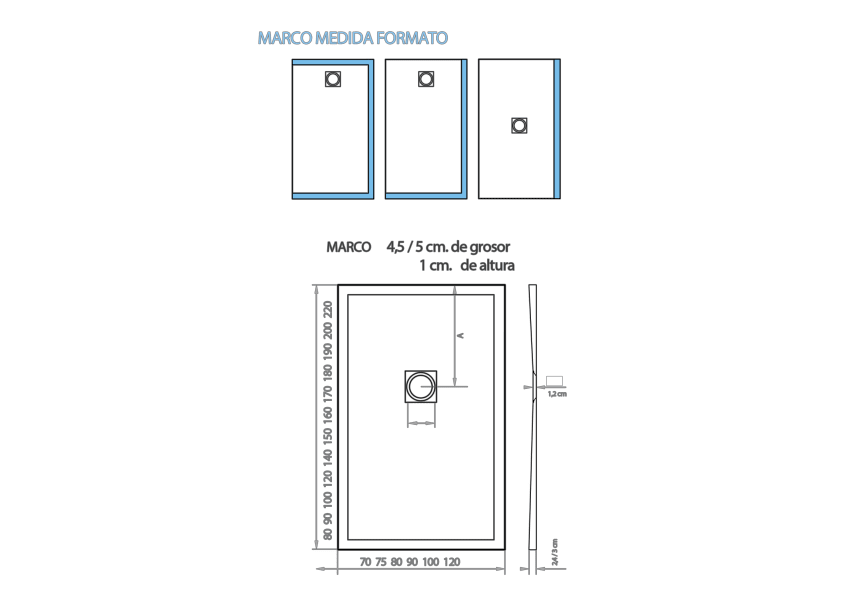 Plato de ducha Bruntec Frame Croquis 9