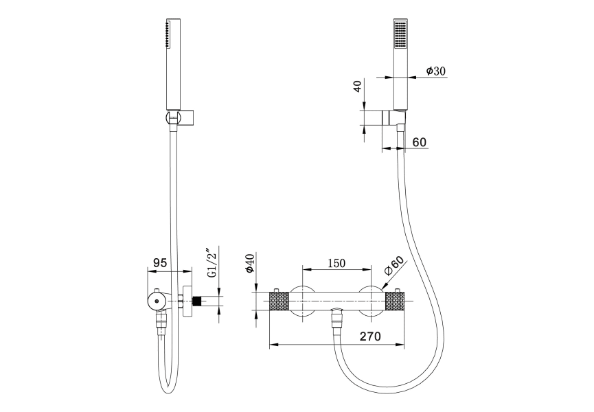 Grifo de ducha Imex Génova Croquis 6