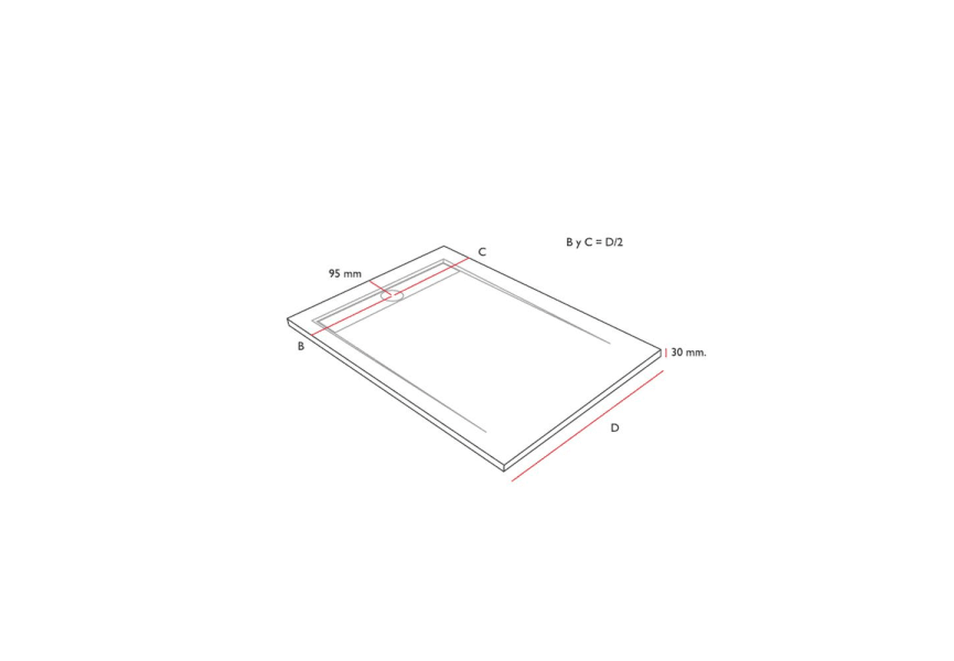 Plato de ducha de resina Bruntec Desing TOP St Croquis 2