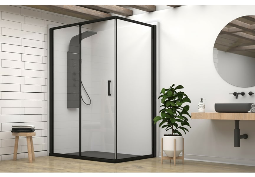 Mampara de ducha Emma perfilería negra Principal 0