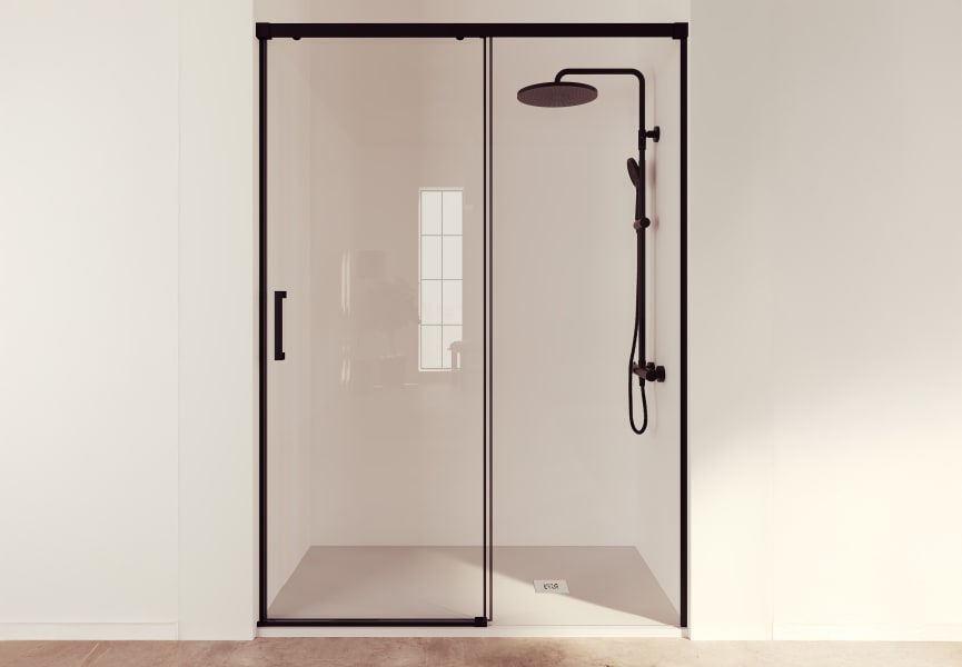 Mampara de ducha Treban perfil negro Torvisco Detalle 2