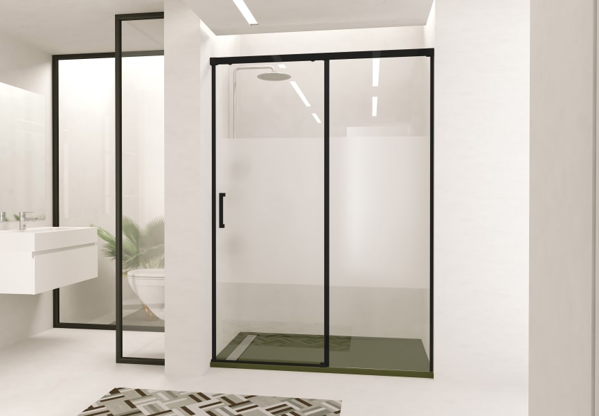 Mampara de ducha Treban perfil negro Torvisco Principal 1