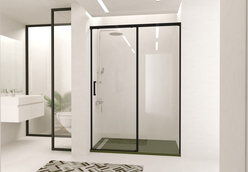 Mampara de ducha Treban perfil negro Torvisco Principal 0