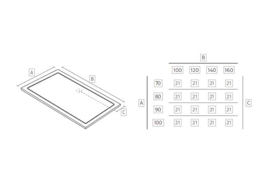 Plato de ducha de resina Nuovvo Infinity Croquis 5