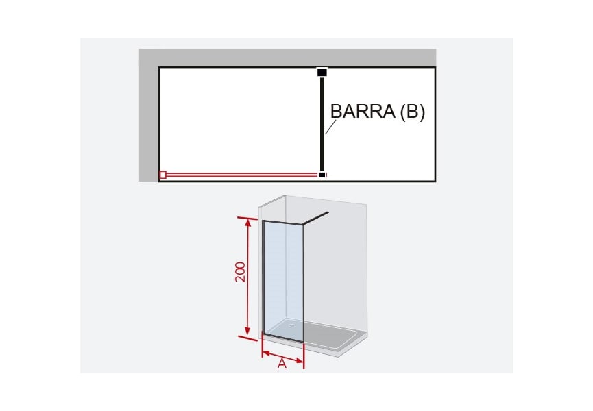Fijo de ducha Mampara Kassandra Fresh Arena (FA 633) Croquis 10