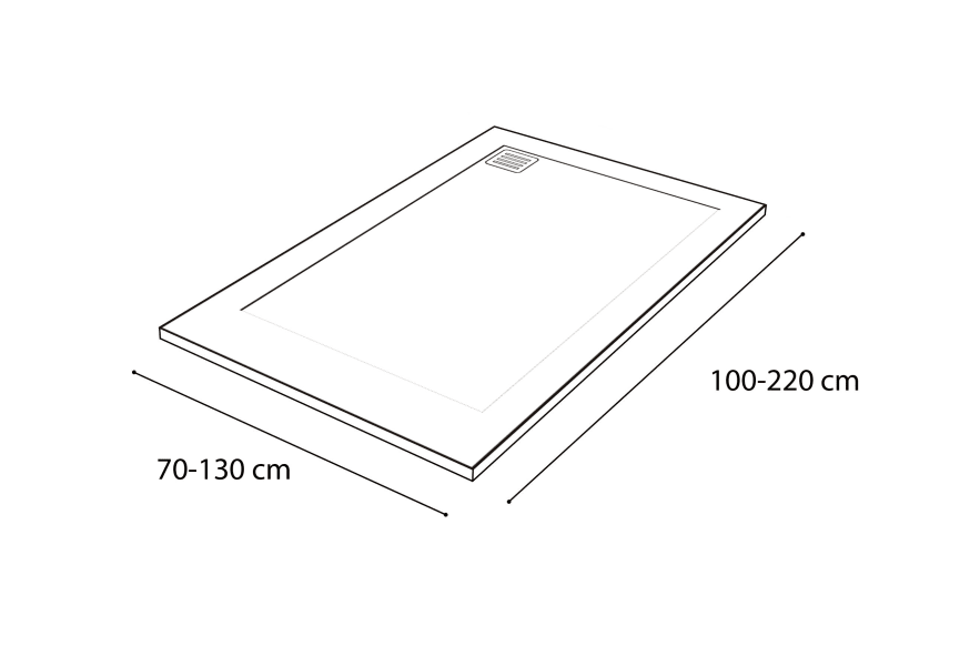 Plato de ducha Solid Surface Corian DuPont Hidronatur Centauro Croquis 2