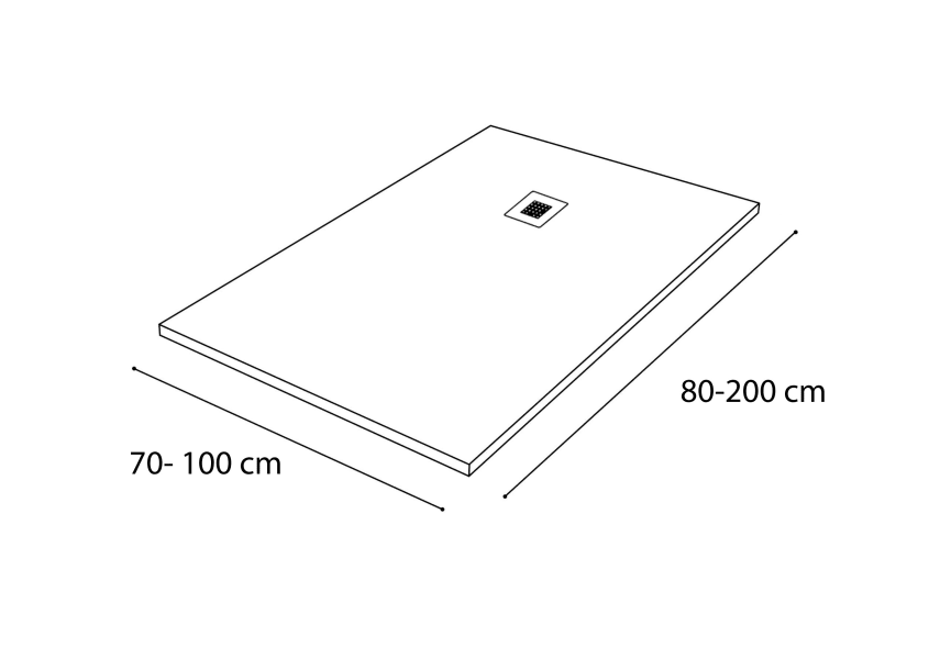 Plato de ducha Solid Surface Hidronatur Perseo Croquis 2