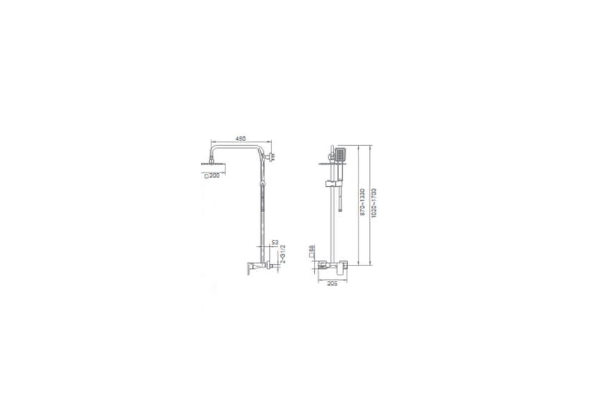 Conjunto de ducha de Imex Liverpool Croquis 3