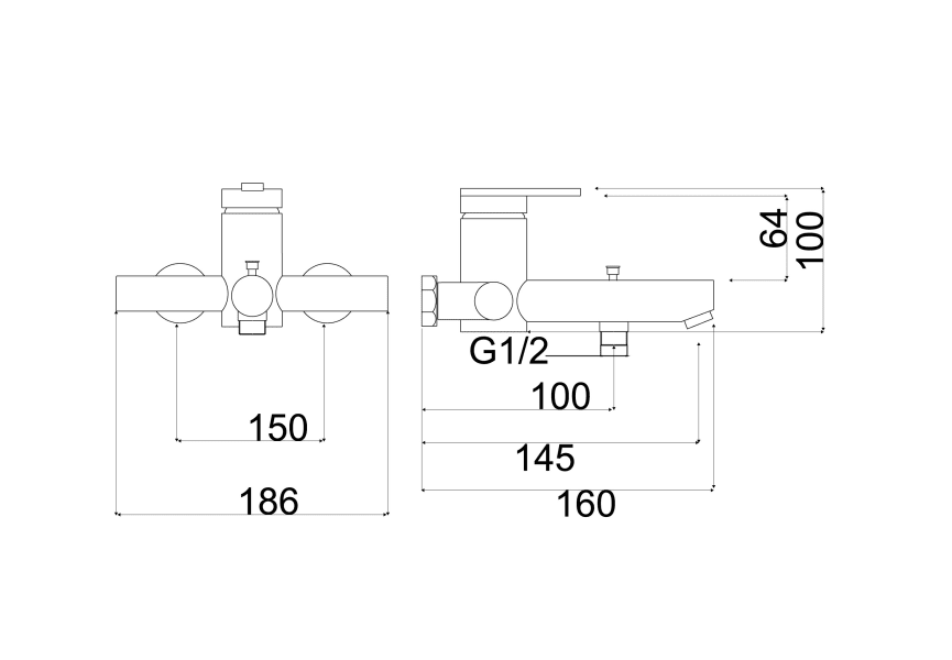 Grifo de Bañera Imex Roma Croquis 13