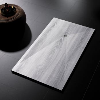 Platos de ducha de resina decorados Bruntec Stone 3D Madera